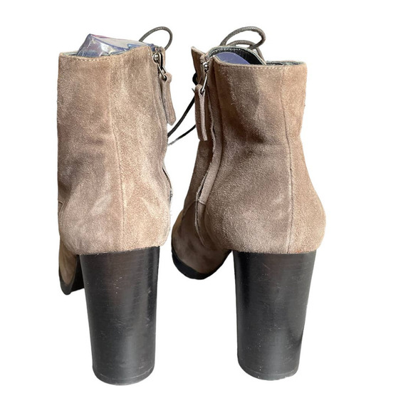 Davos Gomma Womens Suede Lace-Up Heeled Ankle Bootie Side Zip Size 6US Tan - Picture 6 of 9